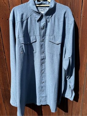 GAMEGUARD

2 AGAVE PEARL SNAP SHIRT | LONG SLEEVE.   Blue/ Grey